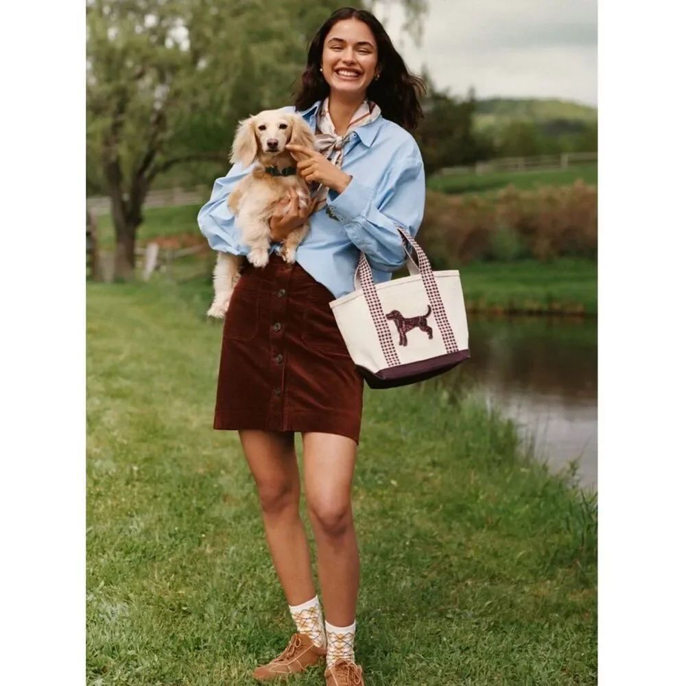 NWT Anthropologie The Colette Corduroy Mini Skirt by Maeve Mink Brown Size XL